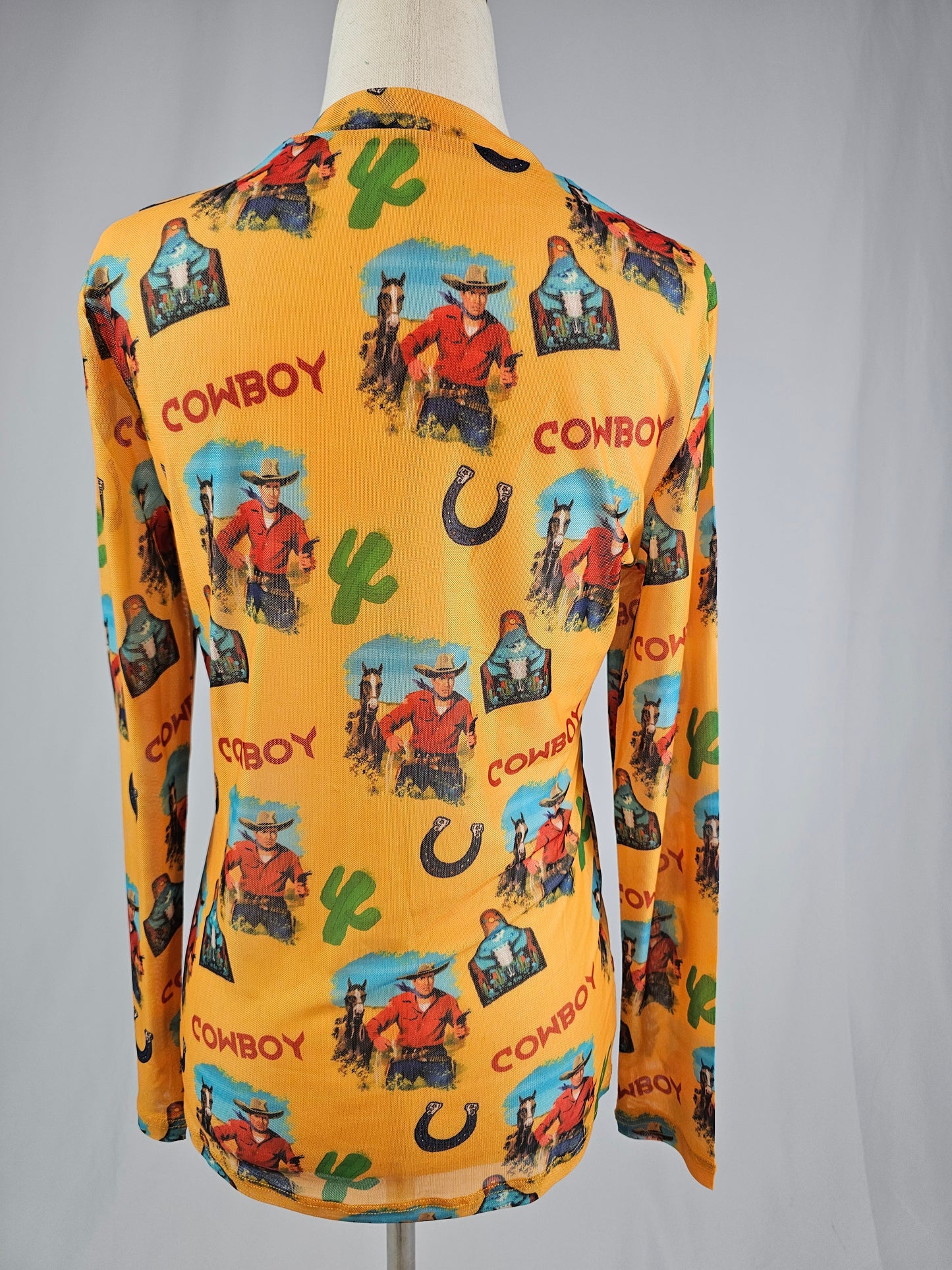 MK714 Vintage Cowboy Mesh Top