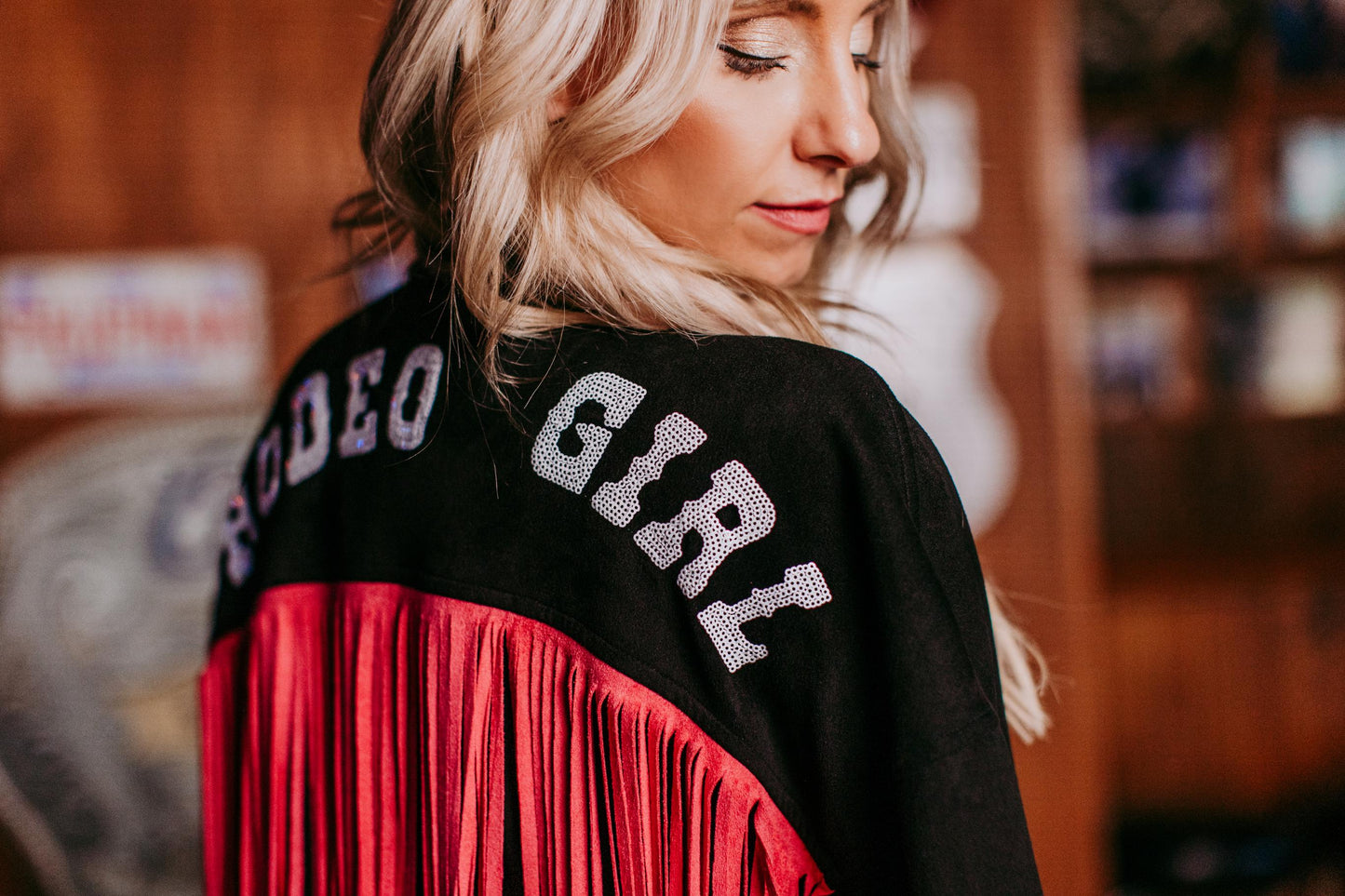 MK358 Sequins Rodeo Fringe Shirt