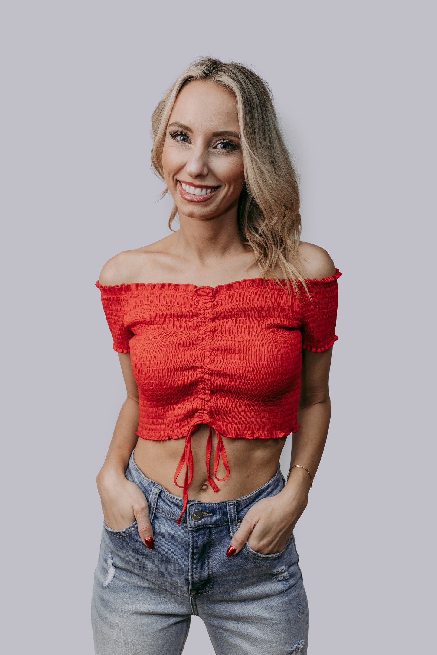 MK662 Front Tie Off Should Crop Top