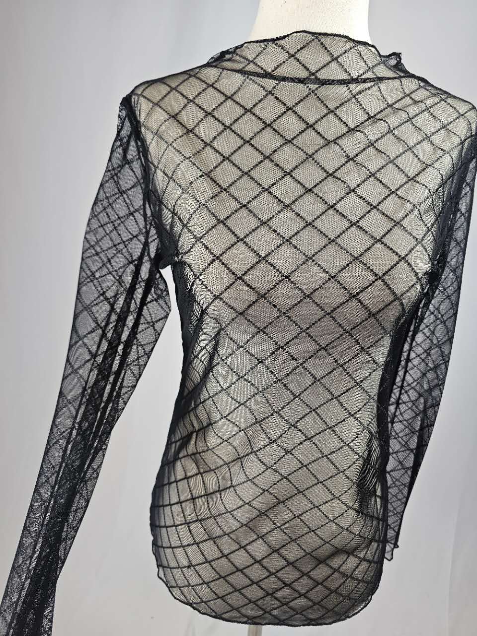 TZ73 Black Mesh Top