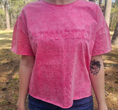 MK490 Cowgirl Acid Washed SL Tee