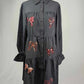MK547 Sequins Bow Puff Sleeve Long Sleeve Dress
