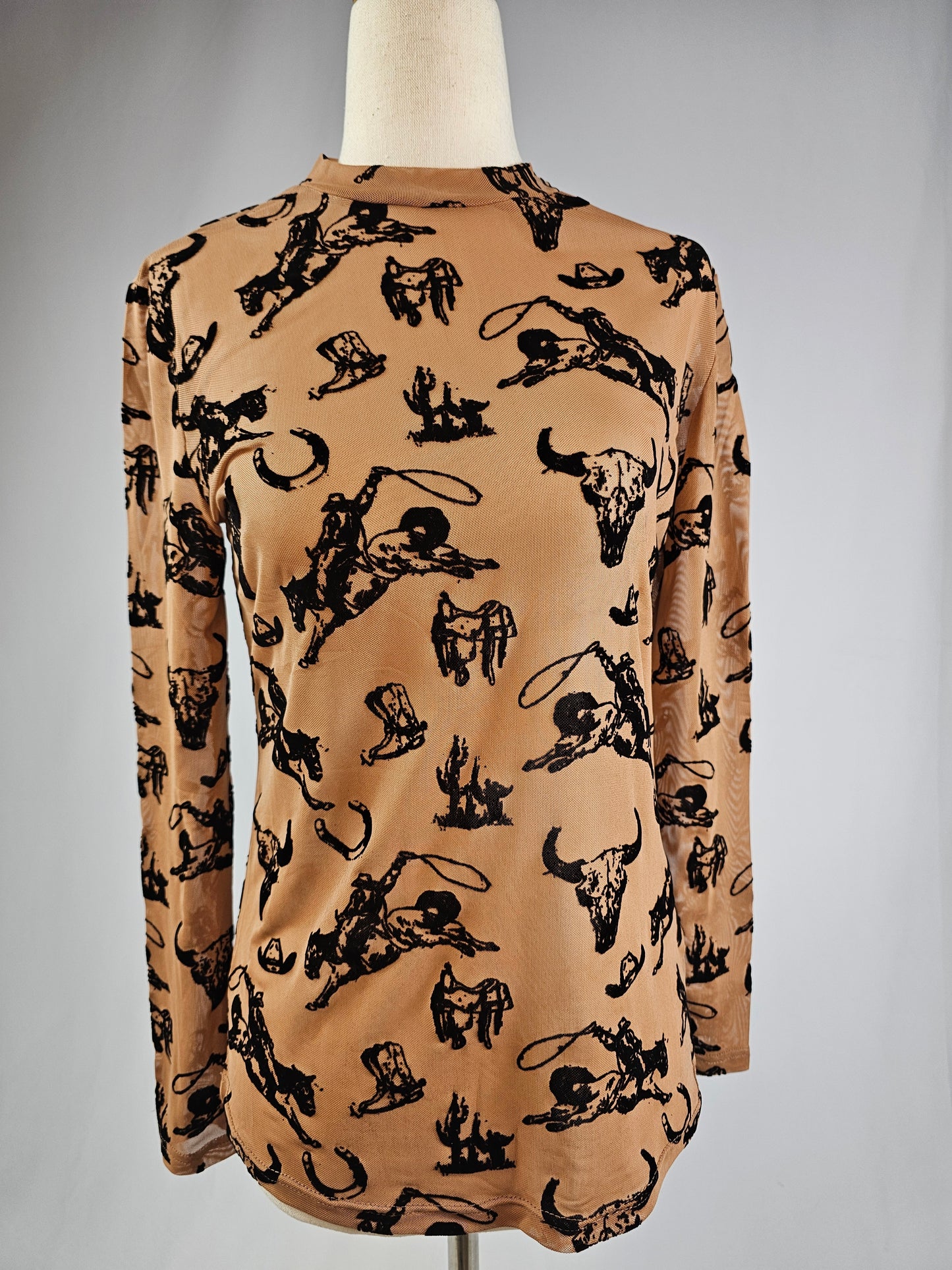 TZ103 Cowboy Mesh Top