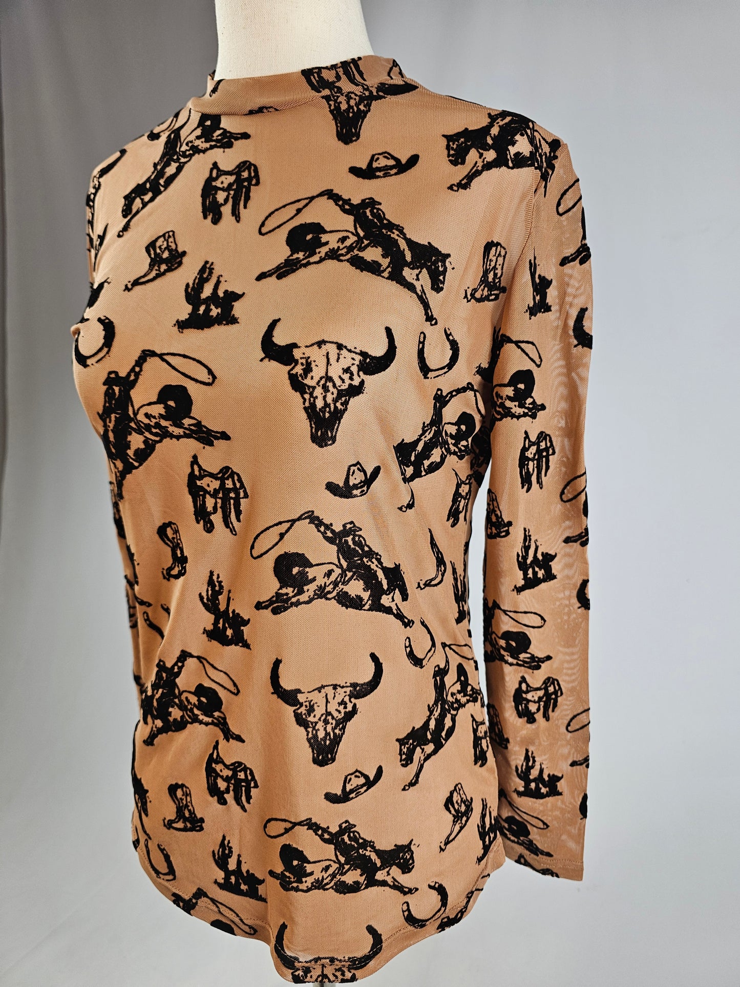 TZ103 Cowboy Mesh Top