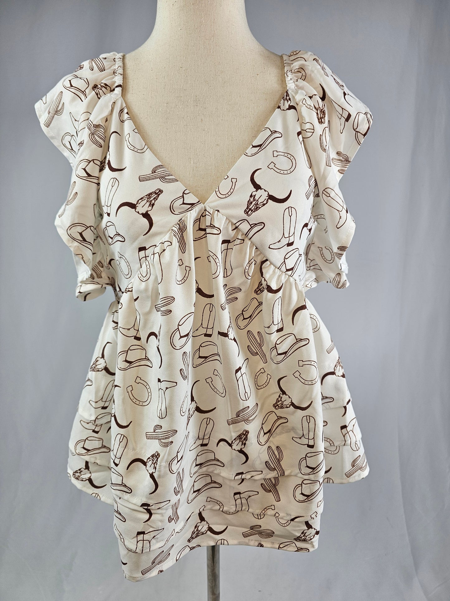 TZ94 Southern Belle Back Tie Blouse
