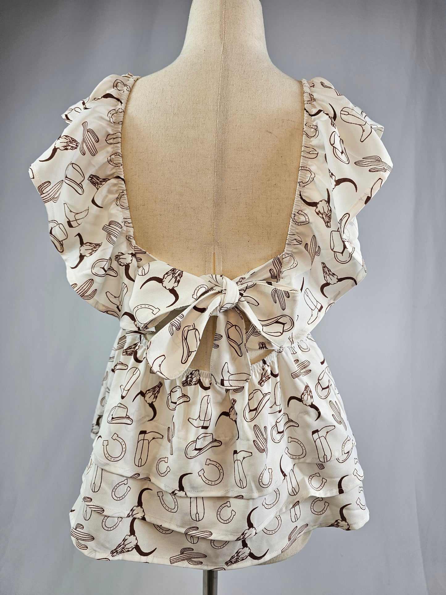 TZ94 Southern Belle Back Tie Blouse