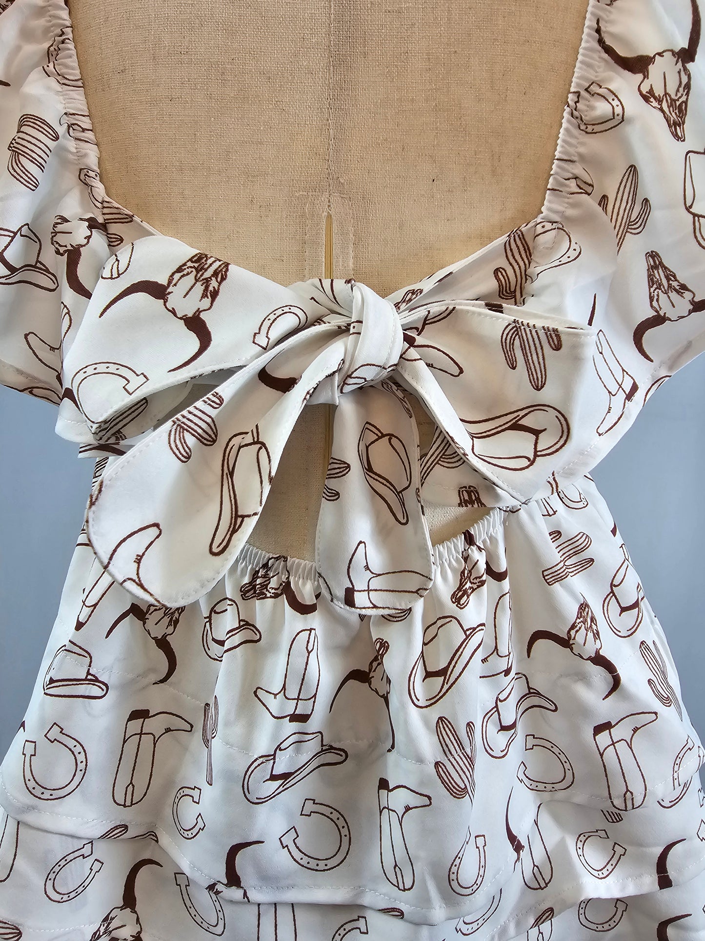 TZ94 Southern Belle Back Tie Blouse