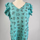 TZ91 Branded Ruffled Sleeve Blouse