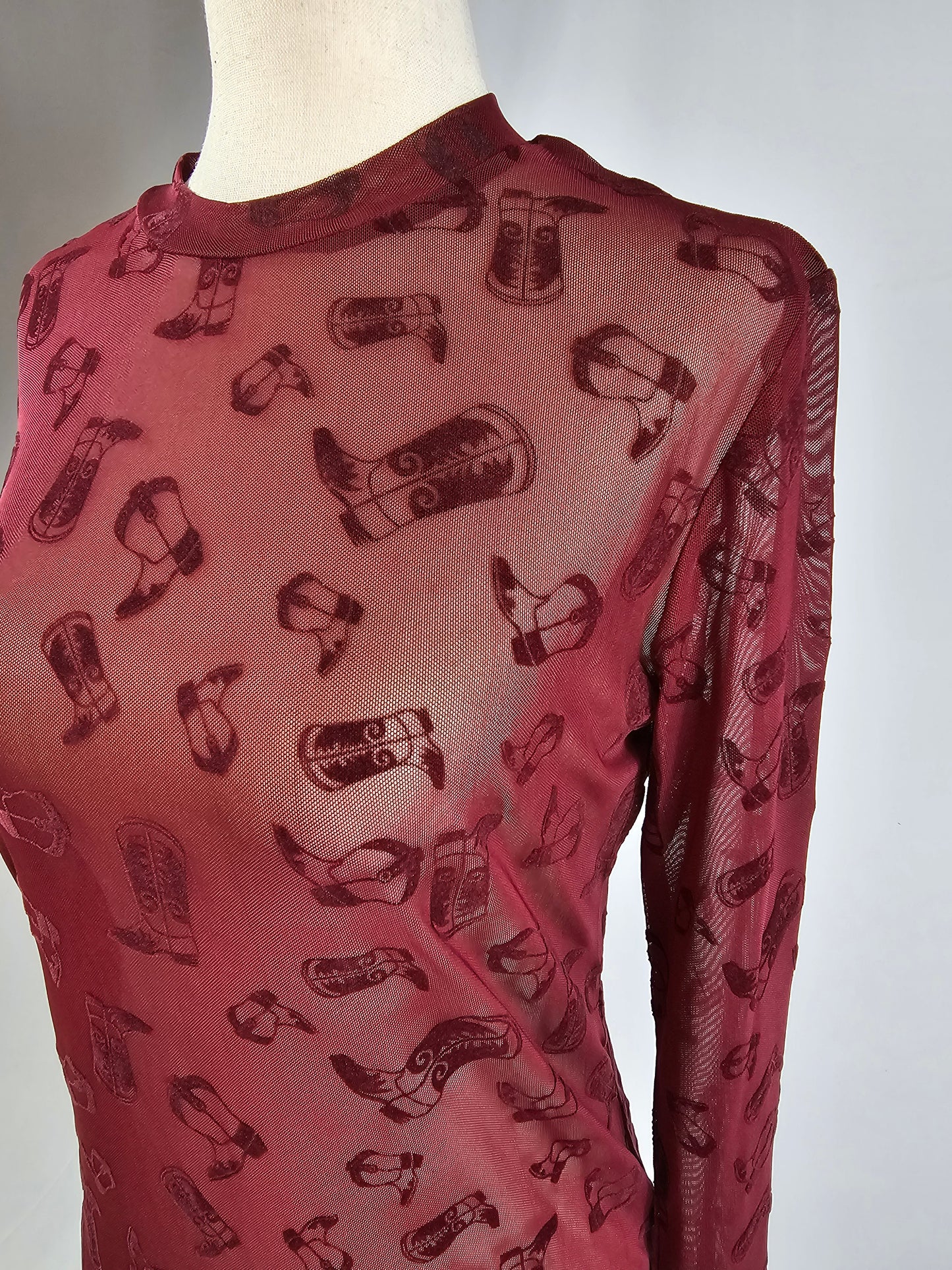 TZ102 Blame it on the Boots Mesh Top