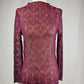 MK716 Aztec Embroidered Mesh Top