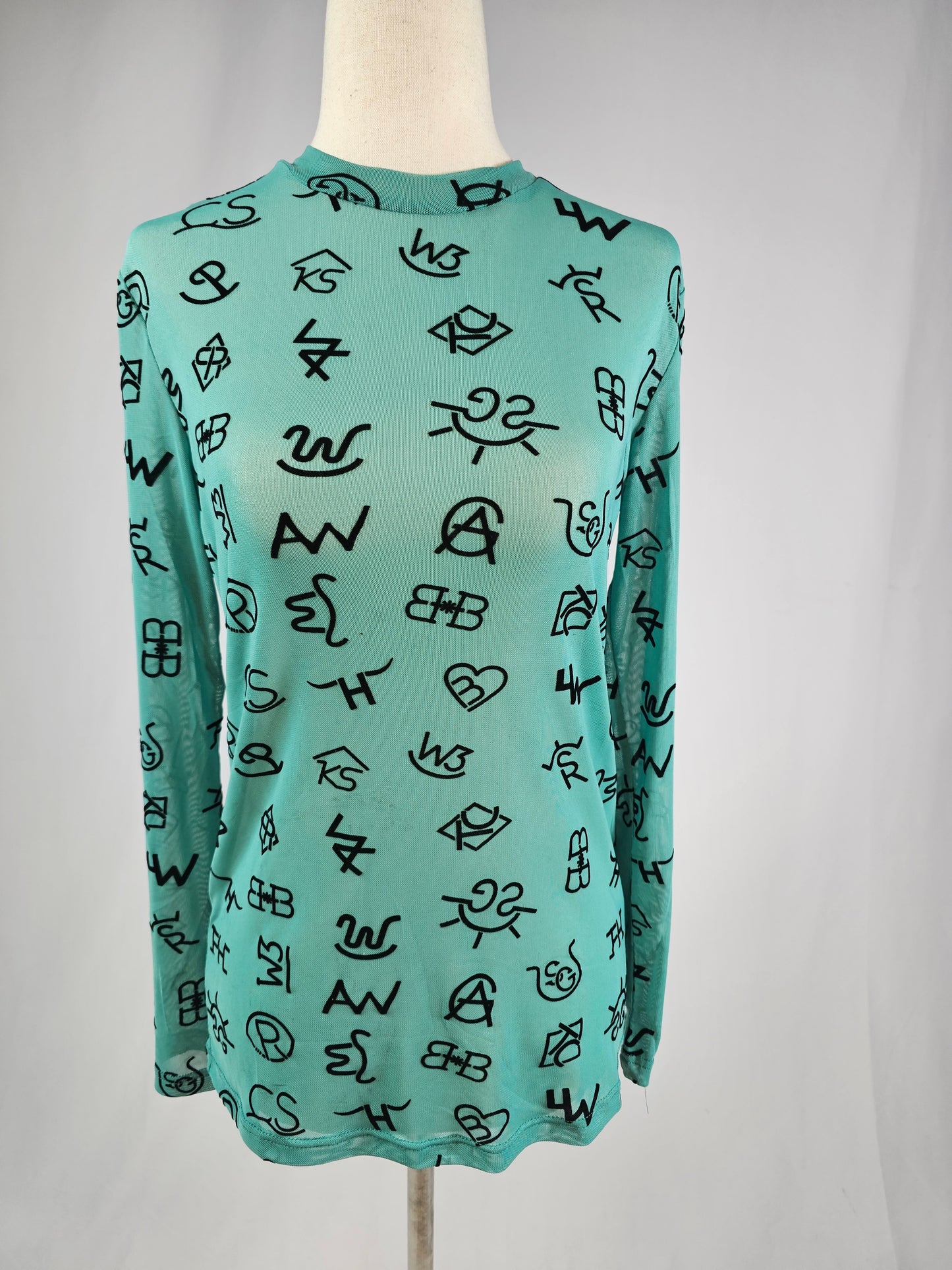 MK474 Branded 3D Print Mesh Top - Turquoise