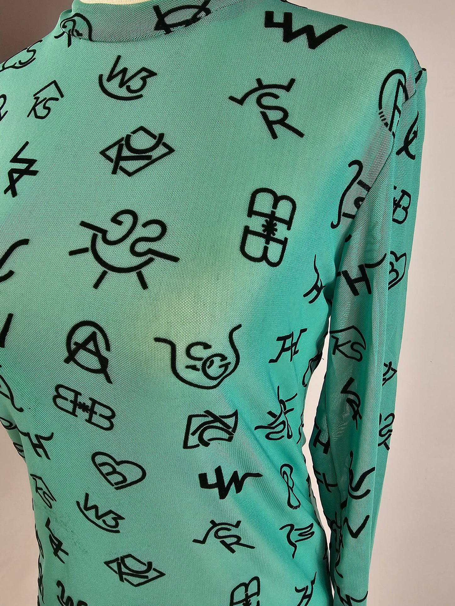 MK474 Branded 3D Print Mesh Top - Turquoise
