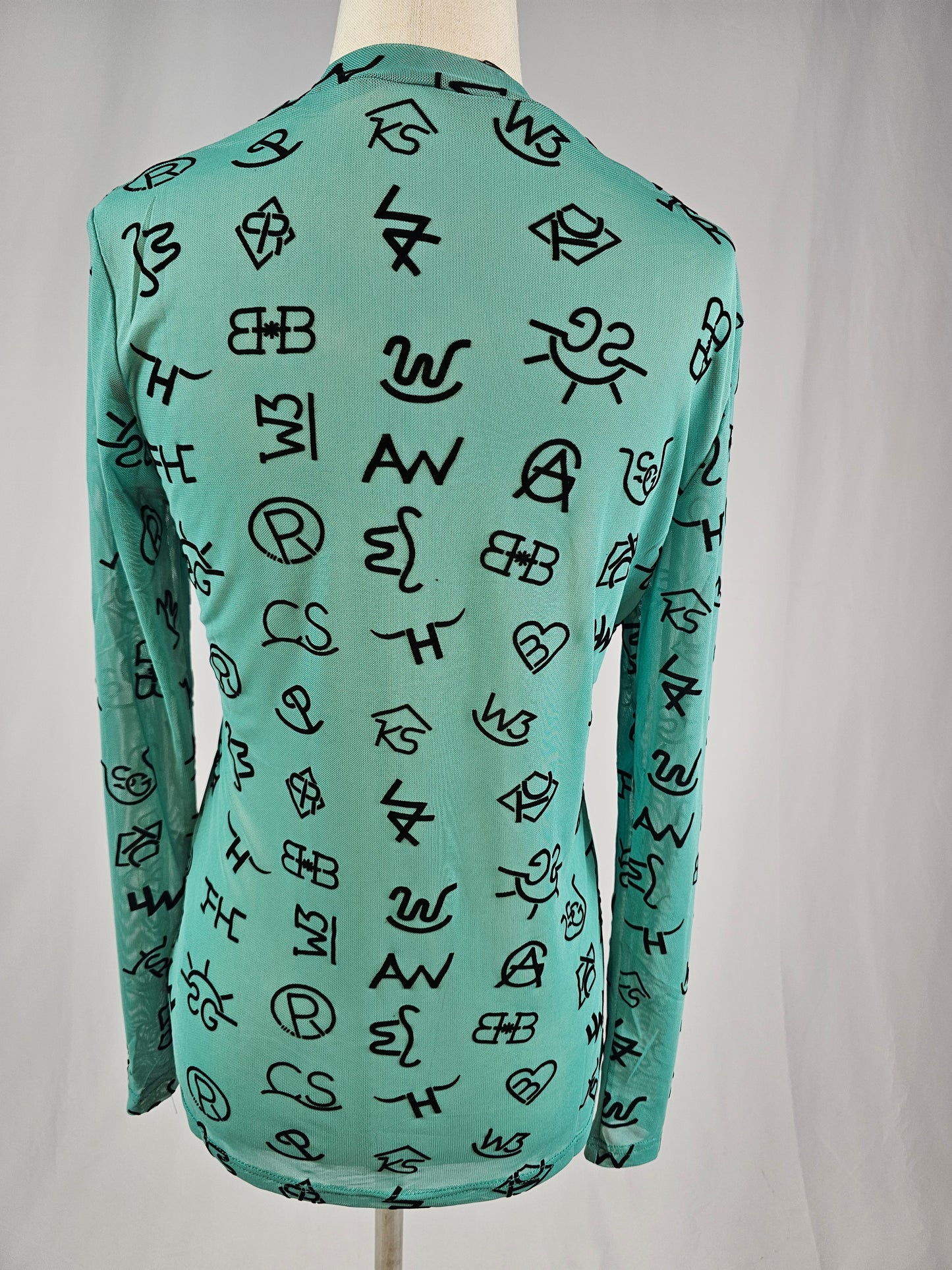 MK474 Branded 3D Print Mesh Top - Turquoise
