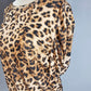 TZ82 Leopard Puff Sleeve Blouse