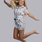 TZ36 Champagne Night Satin Pajamas Shorts Set