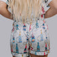 TZ36 Champagne Night Satin Pajamas Shorts Set