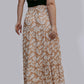 MK603 Floral Side Slit Maxi Skirt