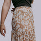 MK603 Floral Side Slit Maxi Skirt