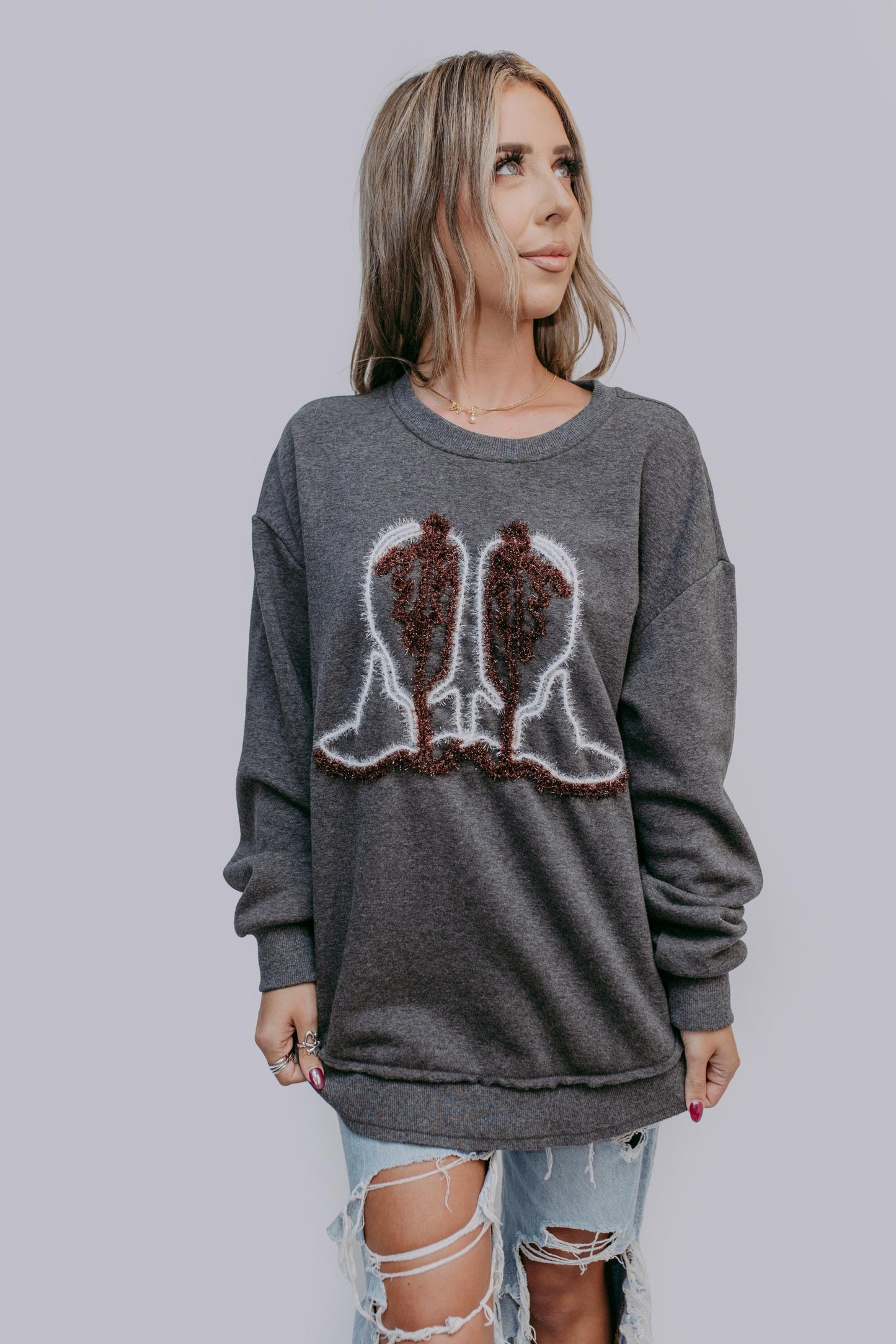 MK471 Boots Tinsel Sweatshirt