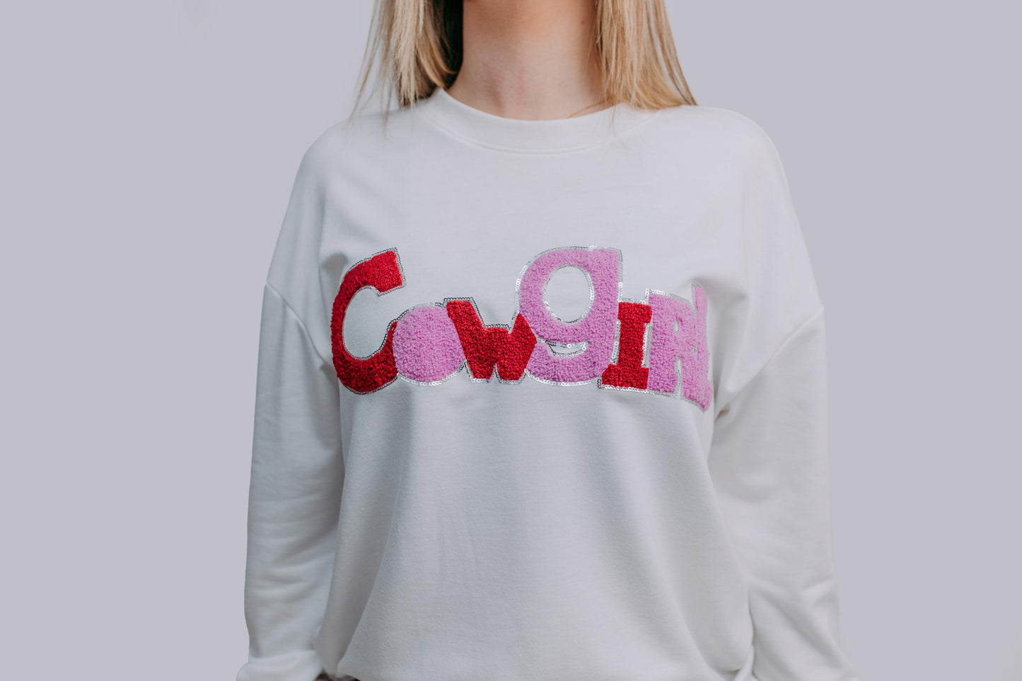 MK334 Cowgirl Embroidery Sequins Tee