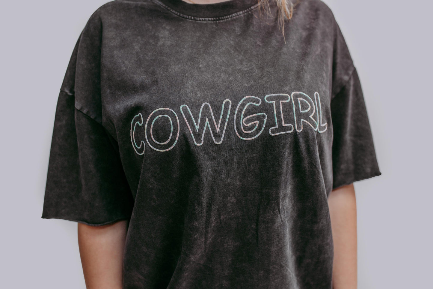 MK305 COWGIRL Embellished Mineral Washed Tee