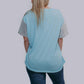 MK489 Sequins Sleeve Game Day Tee - Icy Blue