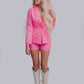 TZ23 Pink Pin Strip Blazer 2 Peice Set