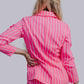 TZ23 Pink Pin Strip Blazer 2 Peice Set