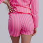 TZ23 Pink Pin Strip Blazer 2 Peice Set