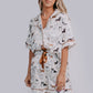 TZ39 Lovely Dogs Satin Pajamas Shorts Set