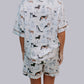 TZ39 Lovely Dogs Satin Pajamas Shorts Set