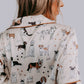TZ39 Lovely Dogs Satin Pajamas Shorts Set