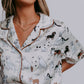 TZ39 Lovely Dogs Satin Pajamas Shorts Set