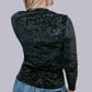 MK414 Jewel Velvet Mesh Top