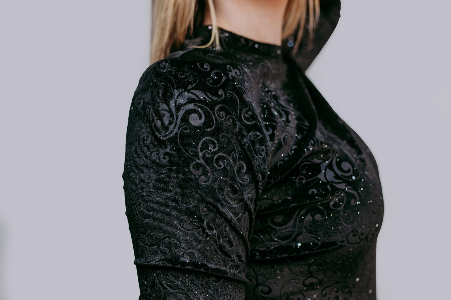MK414 Jewel Velvet Mesh Top