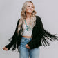 MK208 Blank Fringe Vegan Suede Jacket
