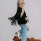 MK208 Blank Fringe Vegan Suede Jacket
