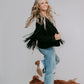 MK208 Blank Fringe Vegan Suede Jacket