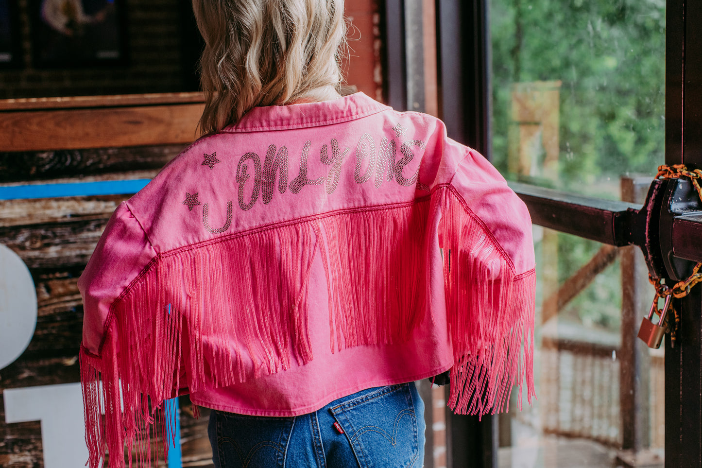 MK168 The Only One Crystal Embellished Fringe Crop Jacket