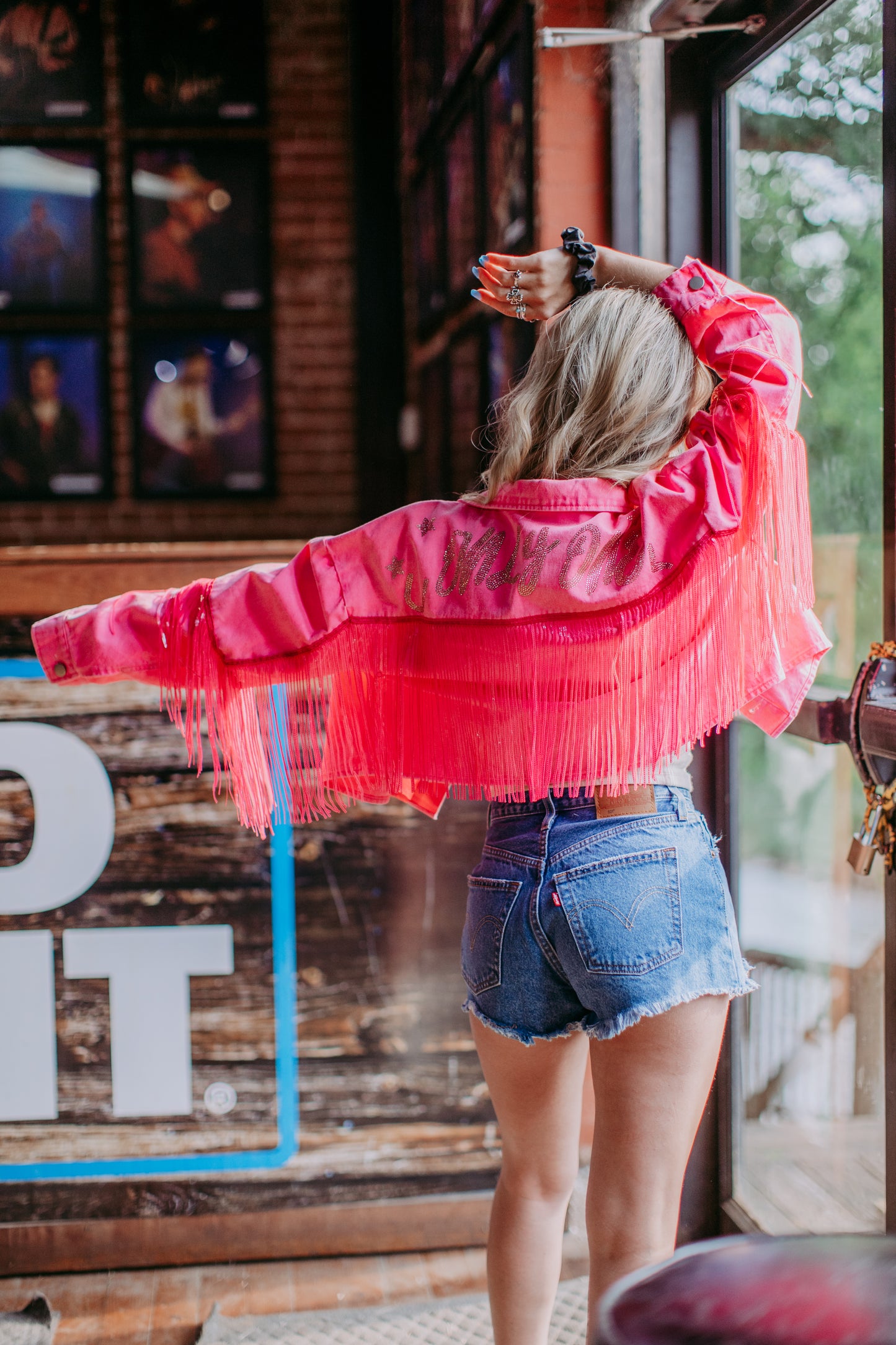 MK168 The Only One Crystal Embellished Fringe Crop Jacket