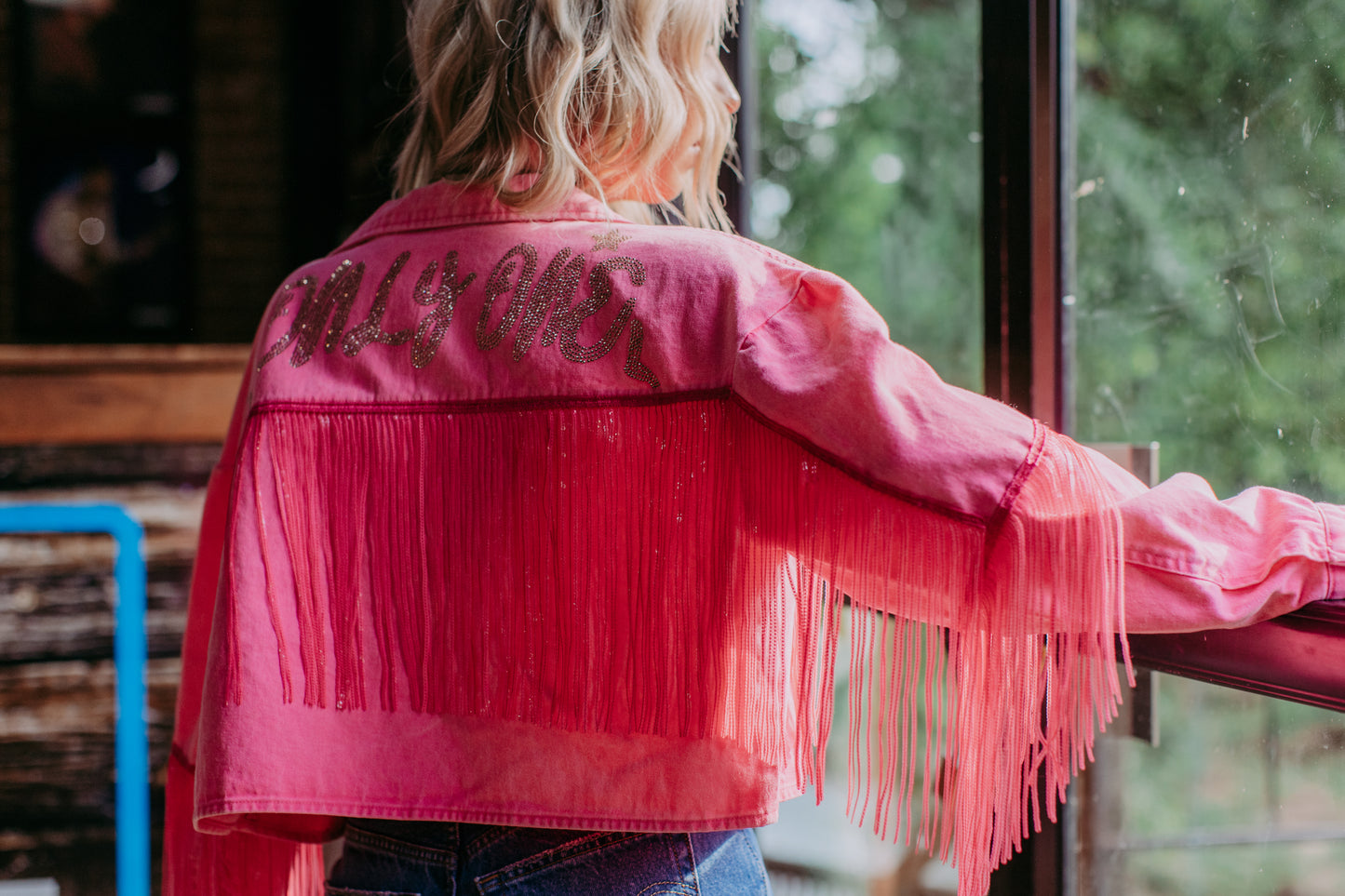 MK168 The Only One Crystal Embellished Fringe Crop Jacket