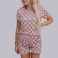 TZ43 Western Checkers Modal Pajamas Shorts Set