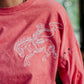 MK449 Acid Washed Embroidery Studded LS Crop Tee