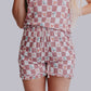 TZ43 Western Checkers Modal Pajamas Shorts Set