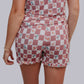TZ43 Western Checkers Modal Pajamas Shorts Set