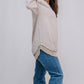 MK159 Basic Acid Washed Sweatshirt - Light Brown Acid Washed