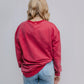 MK159 Basic Acid Washed Sweatshirt - Maroon