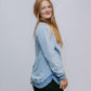 MK159 Basic Acid Washed Sweatshirt - Blue