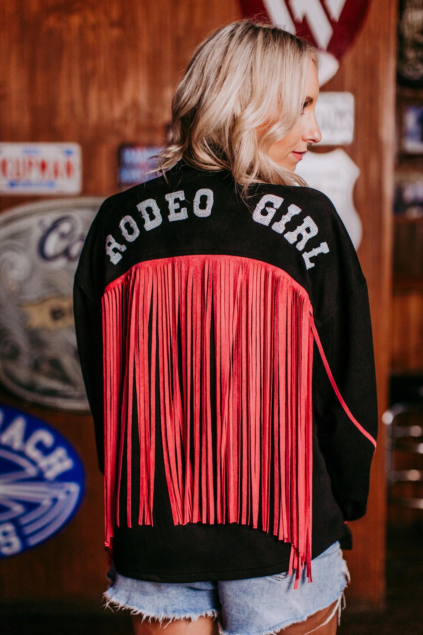 MK358 Sequins Rodeo Fringe Shirt