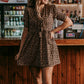 MK658 Leopard Front Bow Tie Dress